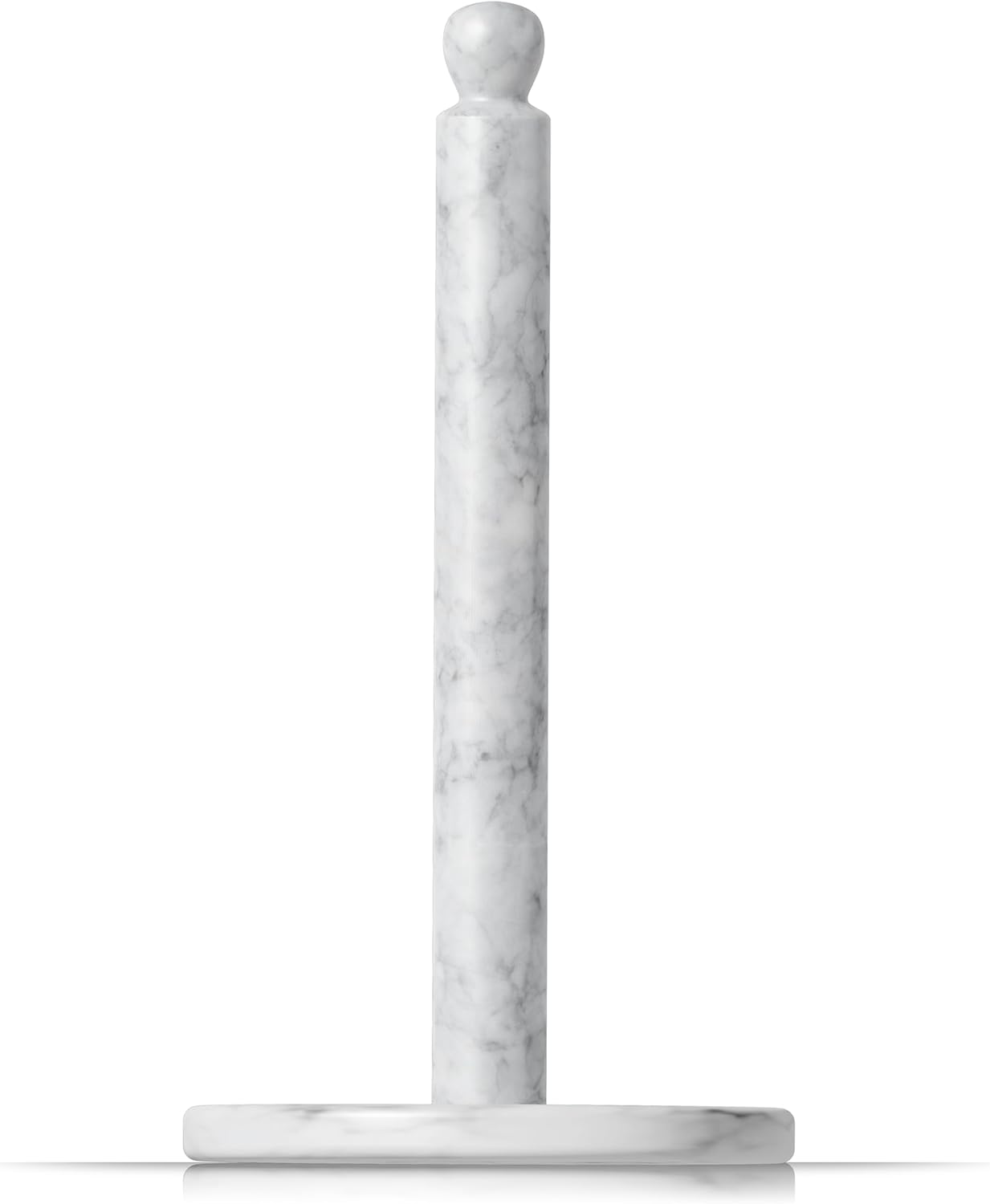 Modern Innovations Marble Paper Towel Holder Countertop Stand in White, for Kitchen and Bathroom, Heavy-Weight, Free-Standing, Fits Standard or Jumbo-Sized Roll