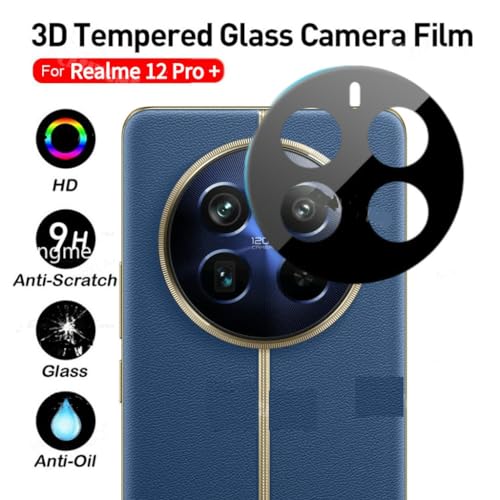 Image of ZARALA Glass Camera Lens Protector For Realme 12 Pro Plus 5G [9H Hardness] [6D Lens Protector ] [Easy Installation] Black (Realme 12 Pro+ 5G)