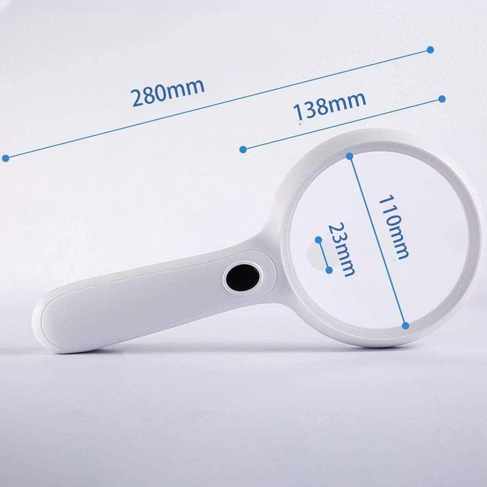 Lupe Mit Licht 60 Fach Vergrößerung - Handlupe Mit 14 LED 30X Für Senioren - Leselupe Linsentuch - Groß Zum Lesen, Sehbehinderung, Juwelier, Handwerk, Bücher
