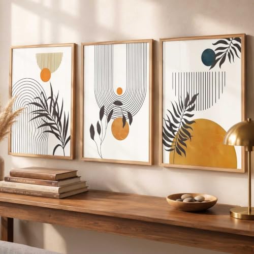 Image of kotart Painting Boho Wall Art Home Decoration Paintings With Frame For Living Room Bed Room Hotel Wall Decor Digital Reprint Set of 3 (13X17 inch)