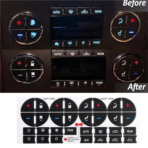 Kit réparation bouton AC Buick Enclave autocollant occultant pour rénover la climatisation dashboard - 2