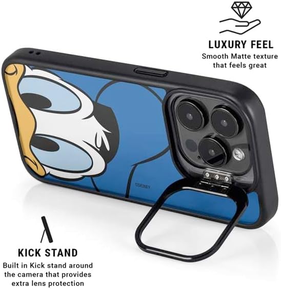 Skinit Kickstand Phone Case Compatible with iPhone 16 Pro Max - Officially Licensed Disney Friends Donald Duck Up Close Design
