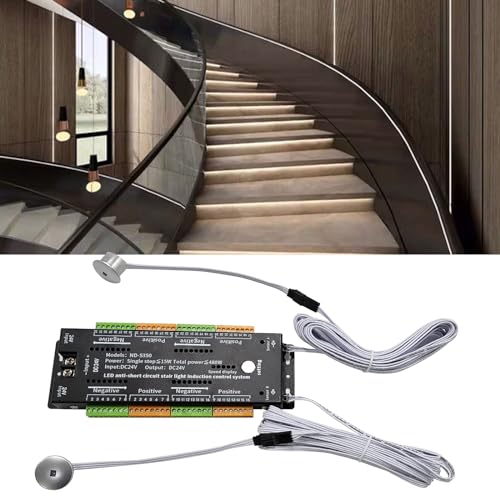 XLSBZ Contrôleur d'éclairage LED pour marches d'escalier avec détecteur de mouvement, DC 24 V LED, contrôleur de lumière d'escalier, protection contre les courts-circuits