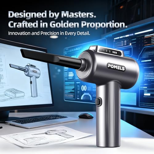 Compressed Air Duster, 110000RPM Ultra-Powerful Electric Air Duster with LED Light, 3-Speed Adjustable, Rechargeable Cordless Mini Blower for Computer, Keyboard, Car, PS5, Outdoor & Home Cleaning