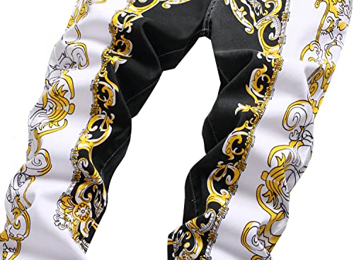 Mens Printed Jeans - Premium Jeans for Men Slim Fit - Skinny Stretch Denim Printed Pants for Men3