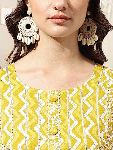 Image of MIRCHI FASHION Women's Straight Fit Fancy Rayon Jaipuri Foil Printed Kurta Set with Plazzo Pant