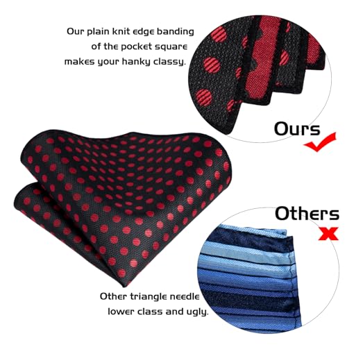 Image of 5PCS Mens Premium Silk Tie, Pocket Square, Cufflinks, Drilled Tie Ring and Lapel Pin Set for Wedding Groom Party