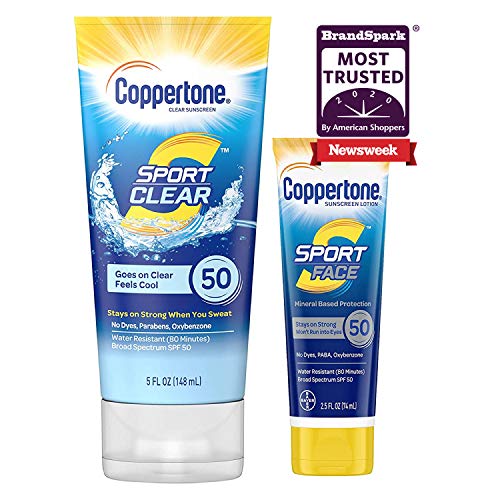 image for Coppertone Sport Clear SPF 50 Sunscreen Lotion, 5 Oz + Sport Face SPF 