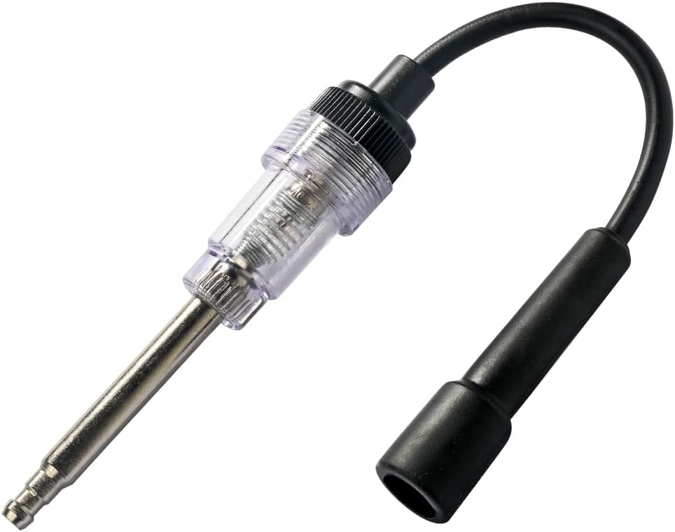 Reswish Inline Spark Plug Tester, Engine Ignition Coil Tester, Engine Plug Ignition Straight Boot Tester with Light,Plug-in Engine Ignition Tester for Automotive, Car, Lawnmower, Small Motor Vehicles