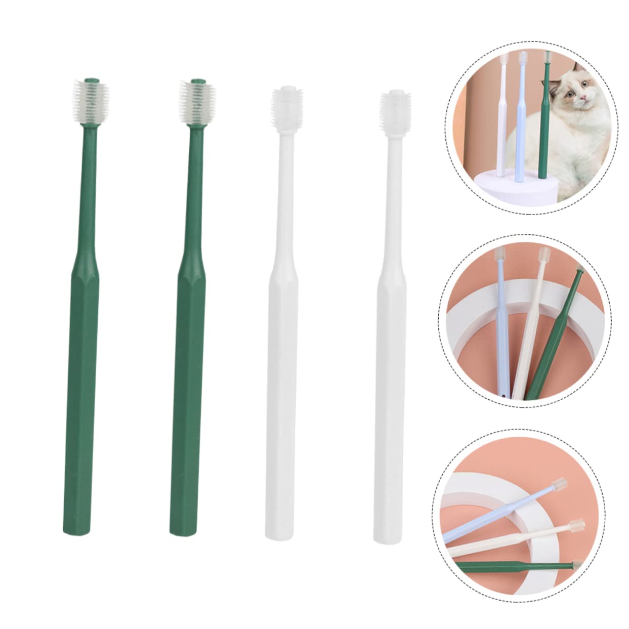 Sosoport 8pezzi Spazzolini Da Denti Per Animali Domestici Con Setole Morbide Igiene Orale Per Cani e Gatti Design Ergonomico e Pratico Per Pulizia