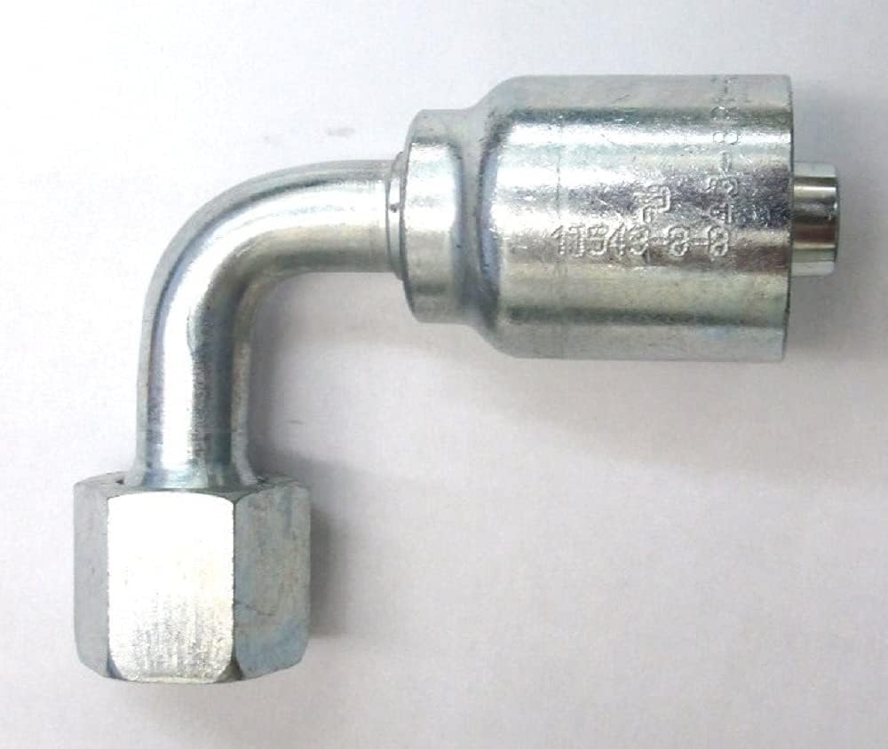 HF 1J543-08-06 - Parker 1J543-8-6 Fitting 3/8'' Hose X 1/2'' Female Seal-Lok - Swivel - 90° Elbow - Medium Drop (Forseal/O-Ring Face)