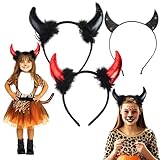 【Einzigartiges Halloween TeufelshöRner】Das Design des Teufelshorns passt zum Halloween-Thema und bringt mehr Spaß auf Ihre Party. Rot farbe Schwarzer Teufelshörner Haarband mit Fell,Das Hornstirnband hat am unteren Ende des Horns Flaum, Eine lustige Ergänzung zu Fotos und Fotokabinen bei Ihrer Veranstaltung. Wenn Sie Fragen oder Unzufriedenheit mit dem erhaltenen Produkt haben, können Sie sich gerne an uns wenden, wir werden Ihr Problem innerhalb von 24 Stunden lösen.