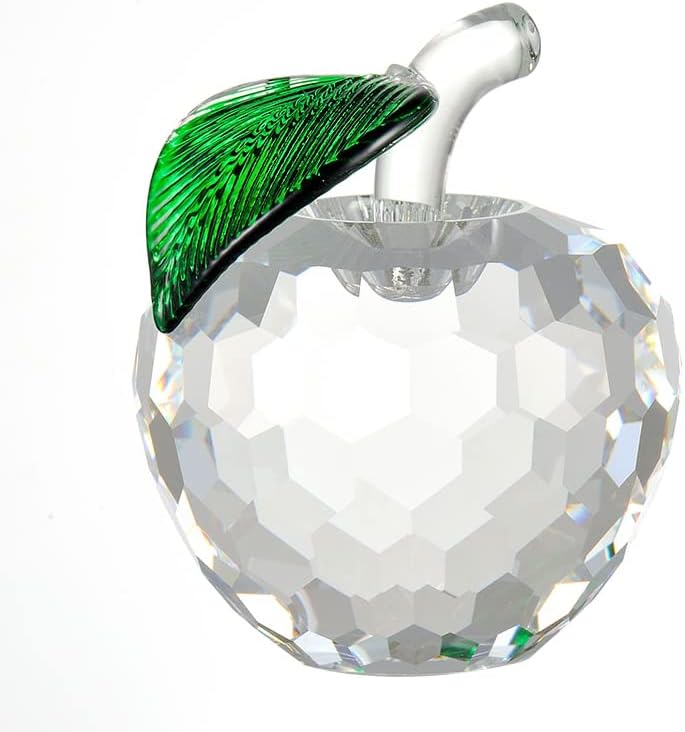 Crystal Ornament Fruits Glass White Fruit Figurine Handmade Art Gift for Christmas Birthday Ornament