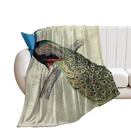 Couverture de ferme paon plaid doux anti-électricité statique lit canapé - 5