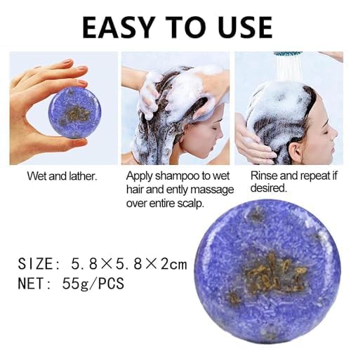 Miniatura 7 de 2 barras de champú para cabello gris, barra de champú de lluvia púrpura para cabello gris, barras de champú para cabello adelgazante para hombres y