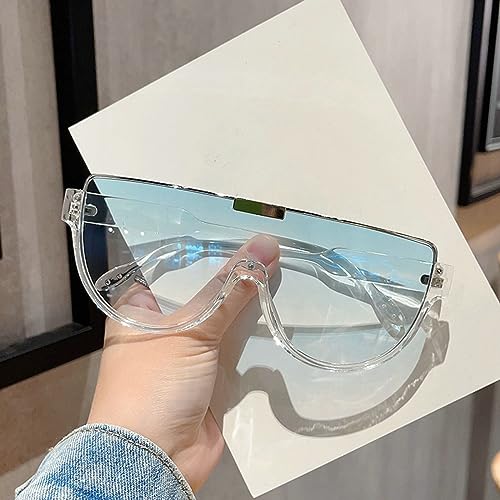 Image of Oversized Sunglasses Women Men Luxury Big Frame Mask Glasses Goggle Flat Top Clear Eye Protection Glasses Shade UV400