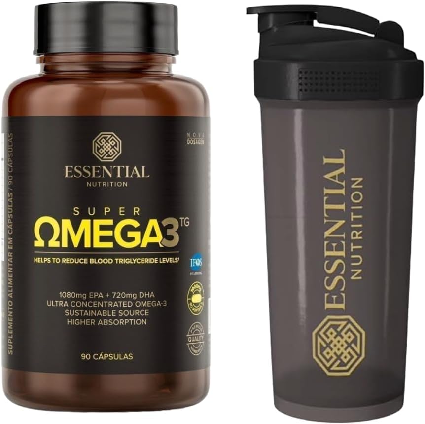 Essential Nutrition – Super Ômega 3 TG – 90 Cápsulas + Coqueteleira oficial
