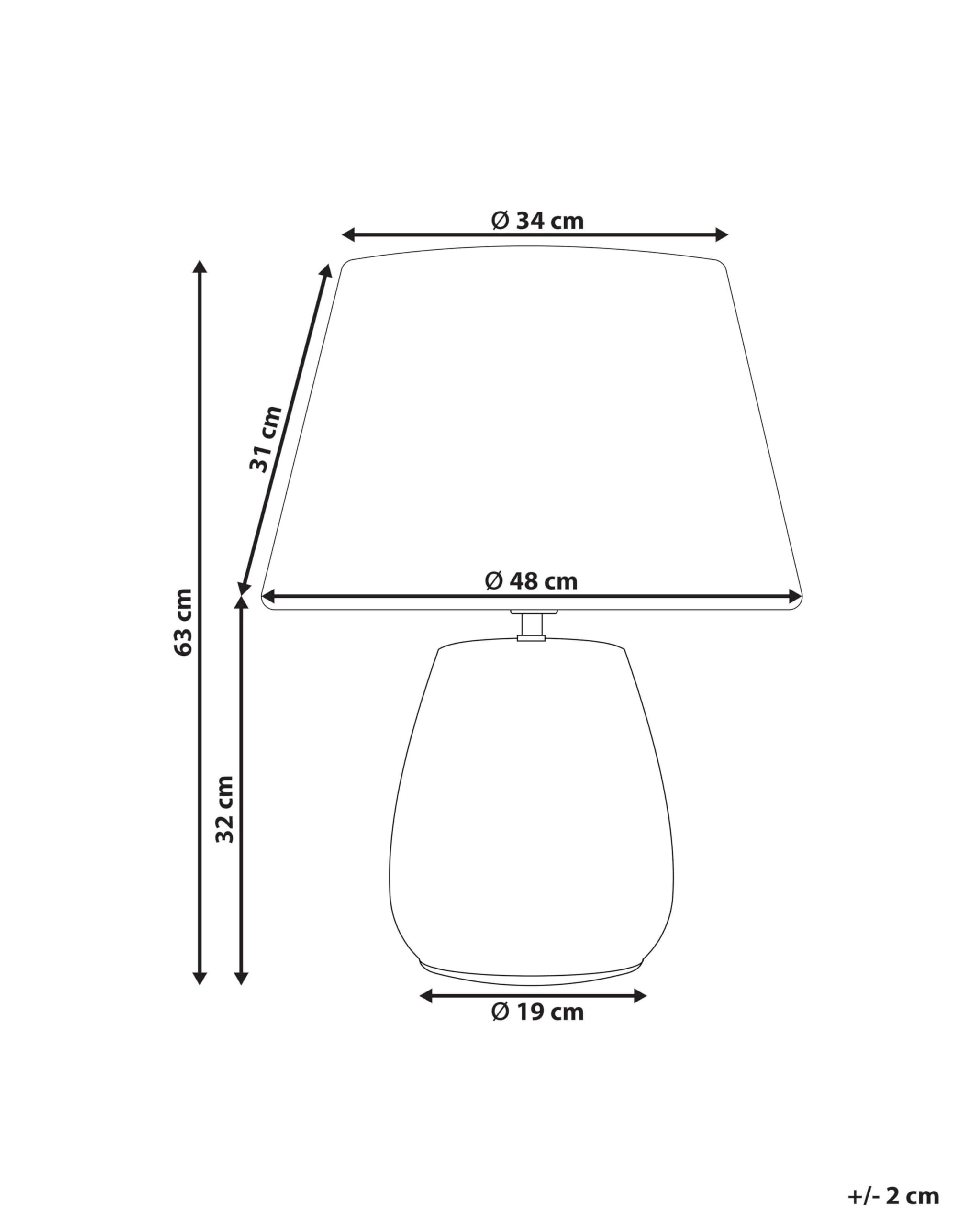 Lampada da tavolo in ceramica grigia e beige con paralume bianco 63 cm