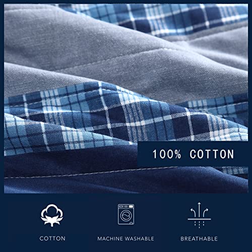 Nautica- King Quilt Set, Cotton Reversible Bedding Set, All Season Designer Home Décor (Addison Blue, King) #TOP5