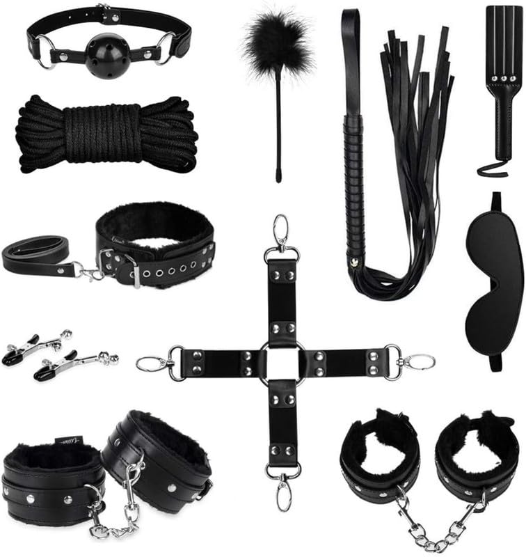Juego De Entrenamiento De Calidad Profesional De Cuero Negro De 11 Piezas, Equipamiento De Entrenamiento Multifuncional - Q-ES