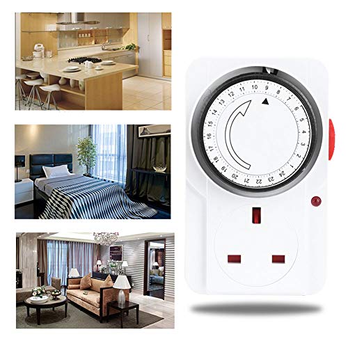 Practical Timer Switch, 24H Cycle Pc Material Timer Plug Socket 240V Uk Plug Intelligent Saves Energy For Water Heaters Improve Efficiency Water Dispenser #TOP6