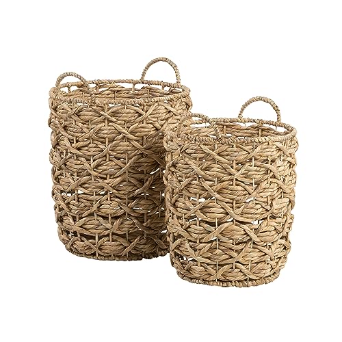 Honey Can Do Set of 2 Round Decorative Wicker Baskets