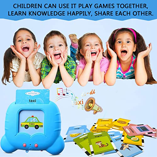 Talking Flash Cards For Toddlers 1-6 Years Old, Learning & Education Toys, Speech Therapy Autism Reading Machine With 224 Words, Preschool Montessori Toys, Christmas & Birthday Gifts For Kids (Blue) #TOP2