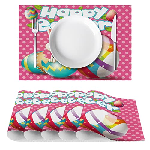 Set de table de Pâques antidérapant et résistant à la chaleur x6