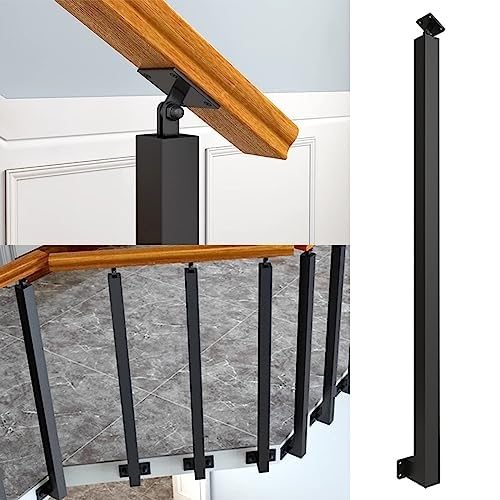 Poteau de rampe d'escalier en métal noir pour balustrade de balcon