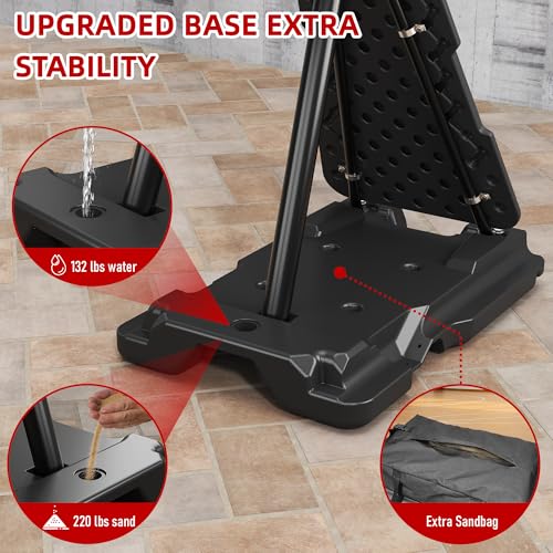 Image of Cofiyard Basketball Hoop Outdoor with 44&48&54 Inch Shatterproof Backboard,10FT Height Portable Basketball Hoop with Sandbag, Adjustable Basketball Goal with Wheels