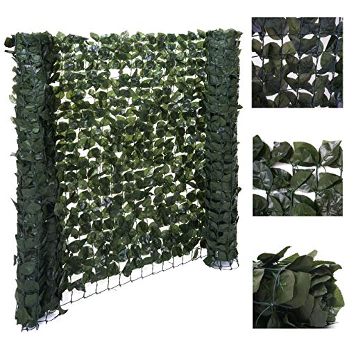 Balkonsichtschutz T811, Buchenhecke Sichtschutz Windschutz Verkleidung für Terrasse Zaun - 300x100cm dunkel