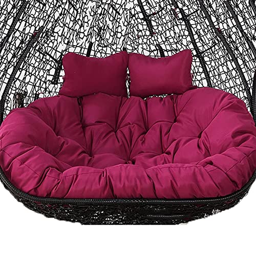 Hamaca de doble huevo impermeable y desmontable para 2 personas, silla colgante para jardín, uso en interiores y exteriores (morado)