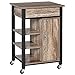 HOMCOM Carrello da Cucina Portavivande con Cassetto, Mensole, Armadietto e 4 Ruote, Legno Truciolare, 60x50x84.5cm, Quercia