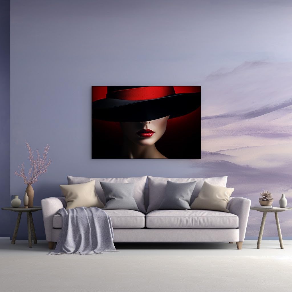 Canvas for Living room. Mystique in Monochrome: Unveiling Fashion One Half at a Time, 27 x 18 inch Canvas Wall Art - Foreground And Background - Modern Home Decor - 69x46 cm (27x18 inch)