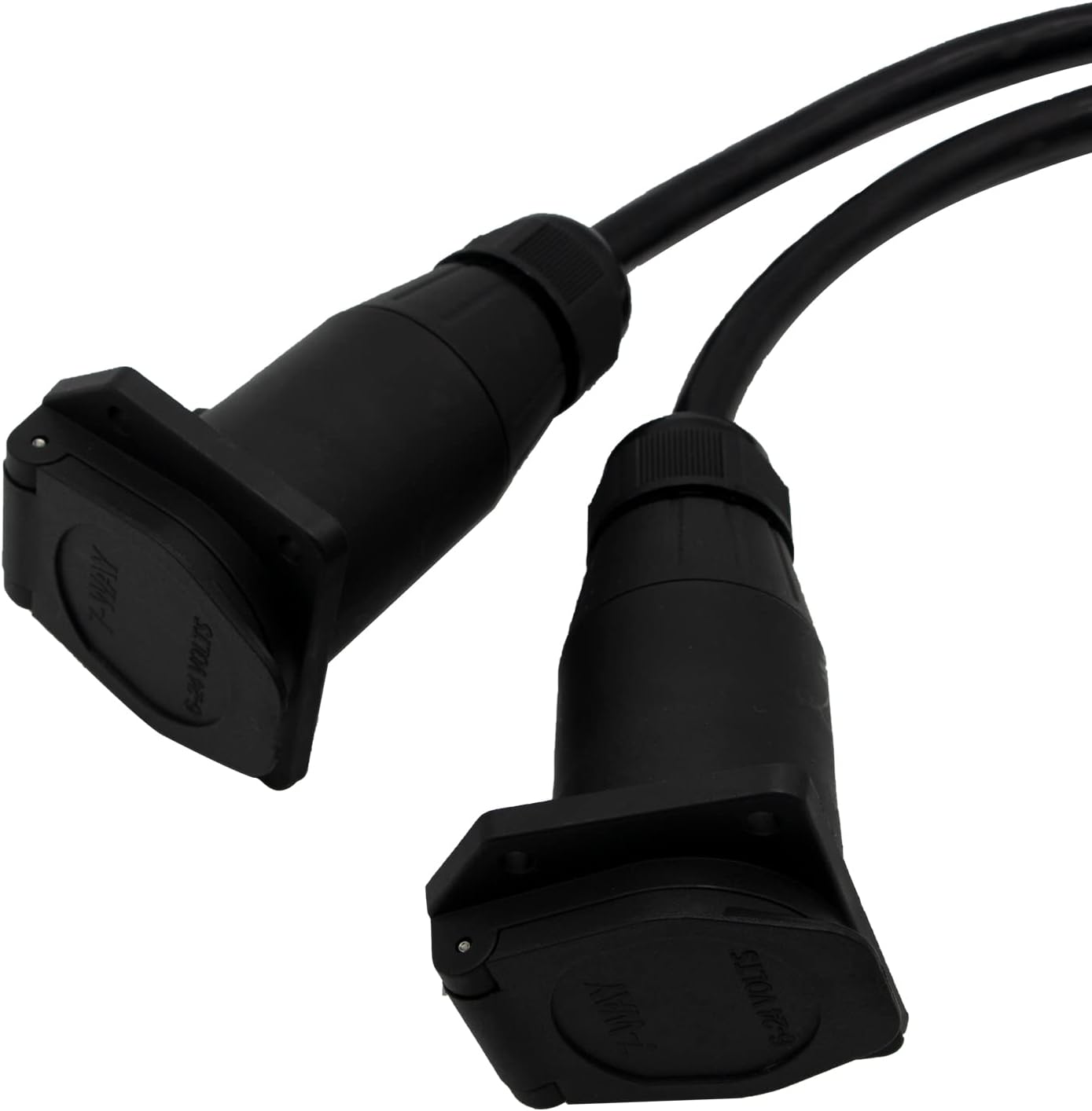 7 Way Y Splitter Trailer Adapter for Pulling Slide in Camper and Trailer, 7 Way Female to Dual 7 Way Male Trailer Connector