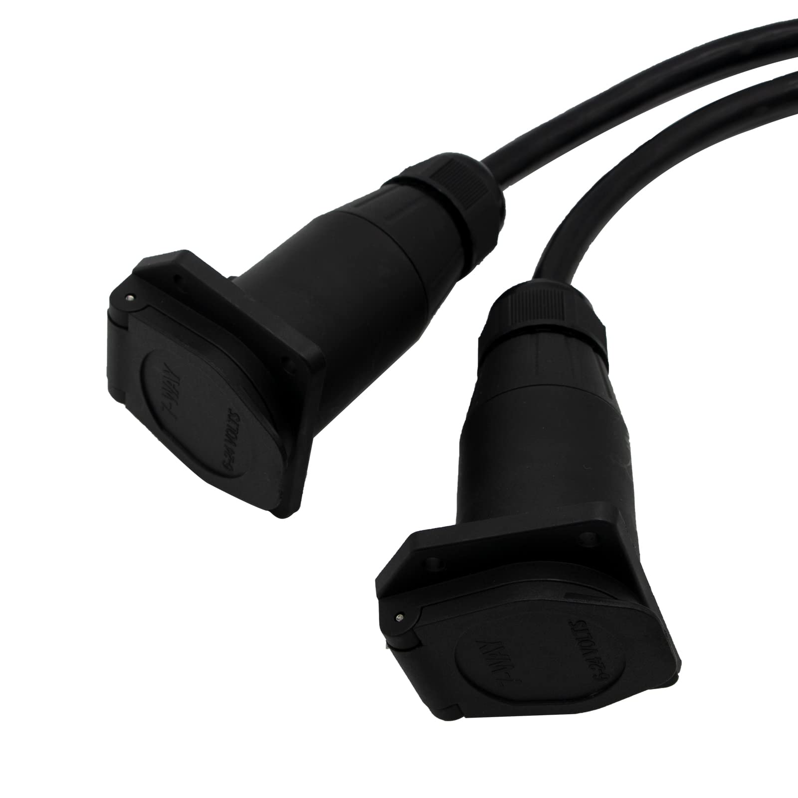 Conntek 7-Wege Anhängerkabel Mit Stecker & Dose – 10–14 AWG, Robuste Verlängerung Für Anhänger