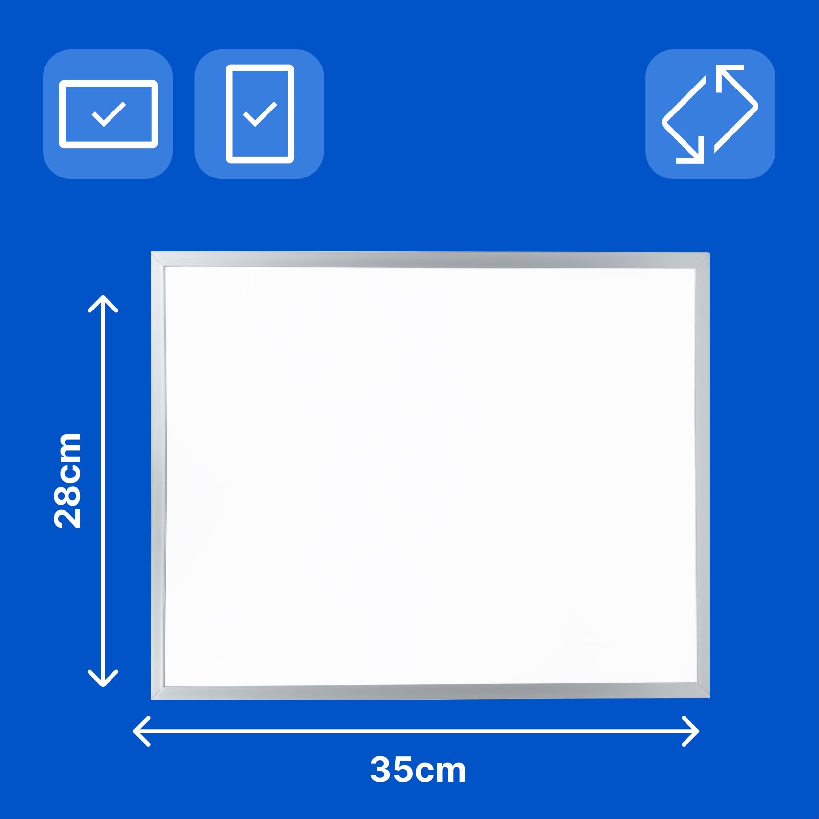 Raylu Paper® - Mała magnetyczna tablica suchościeralna z aluminiową ramą do domu i biura, w tym czarny marker z gumką, magnesem i podkładkami do montażu na ścianie (35 x 28 cm)