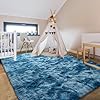 Hutha 8x10 Large Area Rugs for Living Room, Super Soft Fluffy Modern Bedroom Rug, Tie-Dyed Dark Blue Indoor Shag Fuzzy Carpets for Girls Kids Nursery Room Home Decor #3