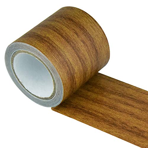 Repair Tape Patch Wood Textured Adhesive, Marrywindix 1 Roll 15 Feet Wood Grain High Adhesive Repair Tape for Furniture Floor Beautification and Home Decoration (Brown Antique Oak)