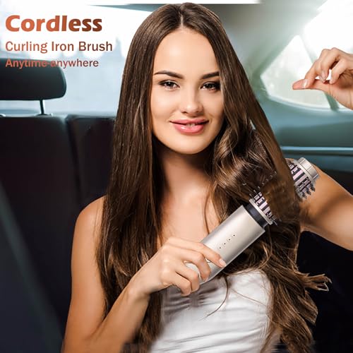 Satocvay Escova de cachos sem fio atualizada 2025, escova recarregável para cachear/alisar o cabelo,