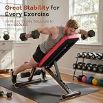 NICEPEOPLE Foldable Basic Weight Bench for Home Gym, Workout Bench with 8 Backrests, 660LBS Weight Capacity Adjustable Bench