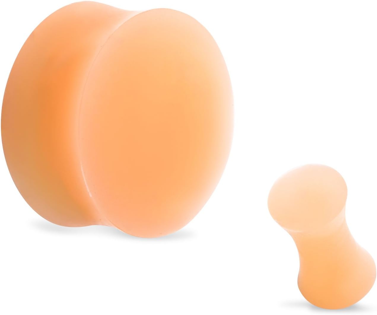 Pair of Flesh Skin Colored Plugs Hiding Hide Hider Retainer Silicone Ear Gauges 8g 6g 4g 2g 0g 00g 1/2 5/8 3/4 7/8 1 inch 24mm 28mm 30mm