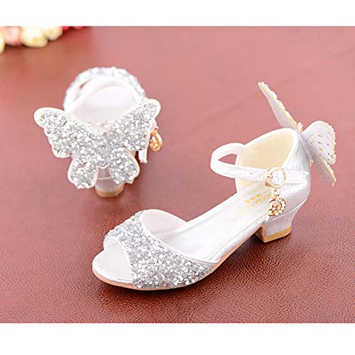 Chyjoey Little Girl Sandals Peep Toe Sequins Glitter Princess Heels Dress Pump Sandals Butterfly Casual Summer Shoes Toddler/Little Kid #TOP6