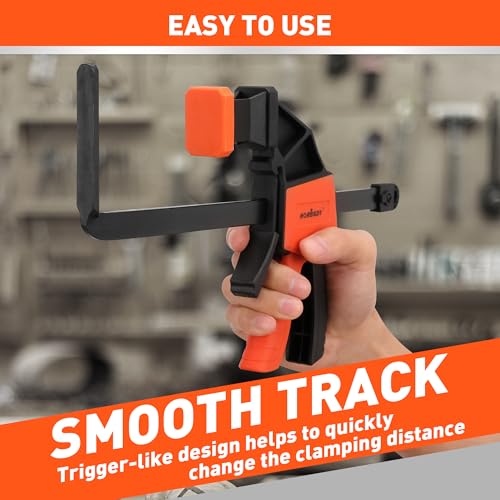 Image of HORUSDY 2 Pieces Strong Hold Track Saw Clamps 6-Inch, Quick Release Track Saw Guide Rail Clamp for Woodworking, Circular Saw Guide Rail System, Durable with 150 LBS Load Limit & Easy Operation