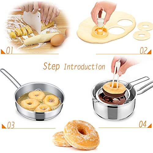 Donut Cutter Set of 8 with Dipping Tongs Scraper and Measuring Spoon, 3