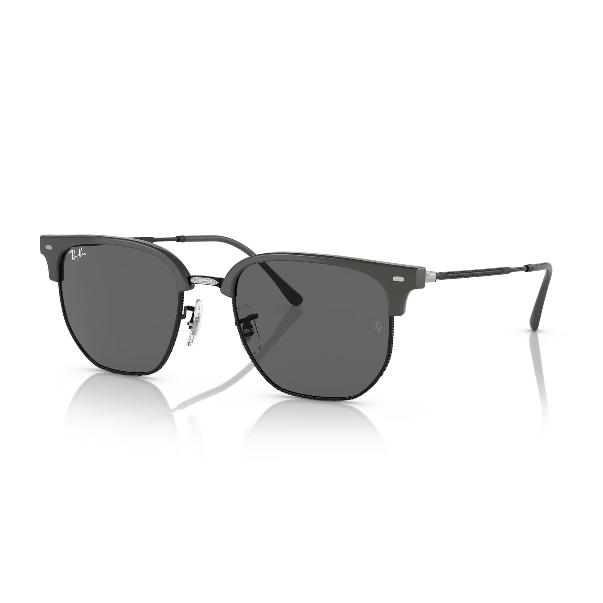 Ray-Ban Men's Black/Grey Sunglasses Rb4416 Clubmaster 51 New 6653B1 On Polarized