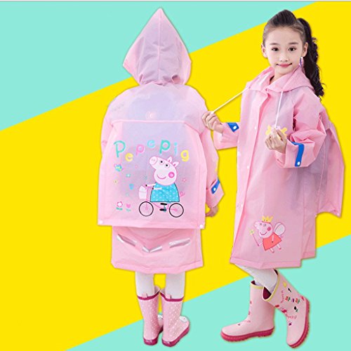 Hongyan Raincoats Raincoat Children Waterproof Bag School Poncho Boys Girls Piglet Raincoat A+