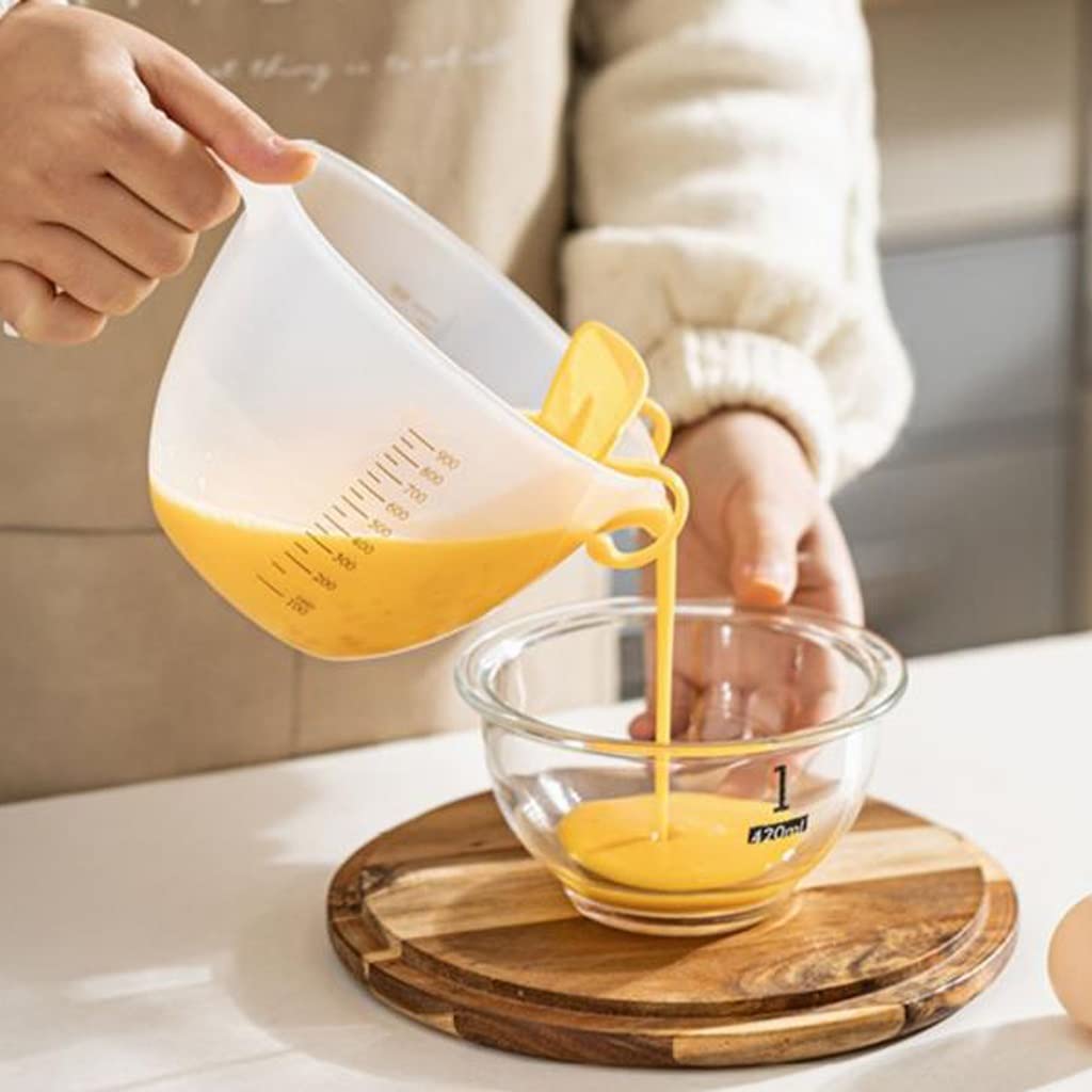 pcs Tarte Passoire Tasses À Mesurer avec Échelle Grande Capacité De Qualité Alimentaire Tasses À Mesurer Cuisson en Plastique Tasses À Battre Les Oeufs (1000 ML)