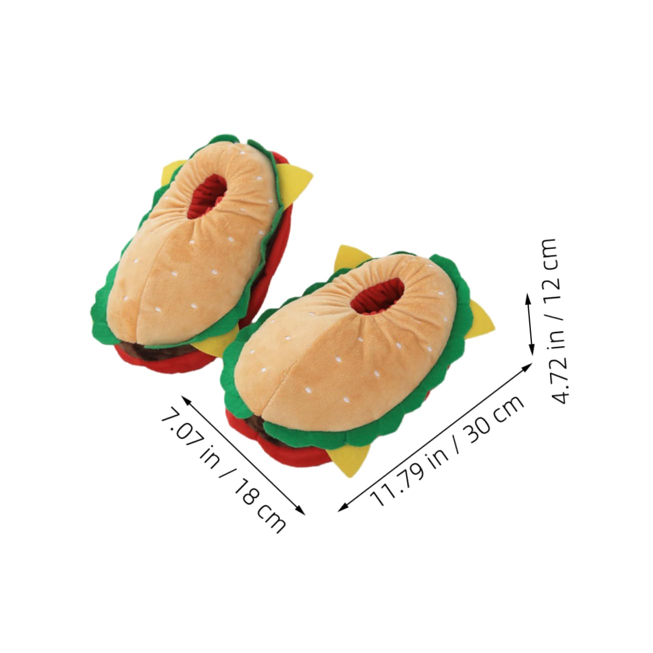 LIFKOME Pantuflas Suela Gruesa de Invierno Forma de Hamburguesa Cómodas y Cálidas y Material de Algodón Pp Talla 38 para Uso en Casa y Cocina