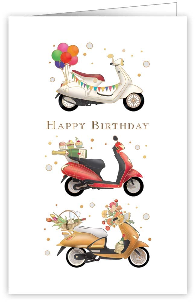 Quire CollectionsQuire Touch Of Classic Card Scooters & Birthday Icons,Multicoloured,90x139mm